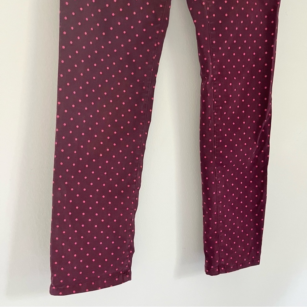 NWT Ann Taylor Loft Marisa Straight Leg Polka Dot Pants Pink Burgundy 2 Petite - Picture 7 of 8